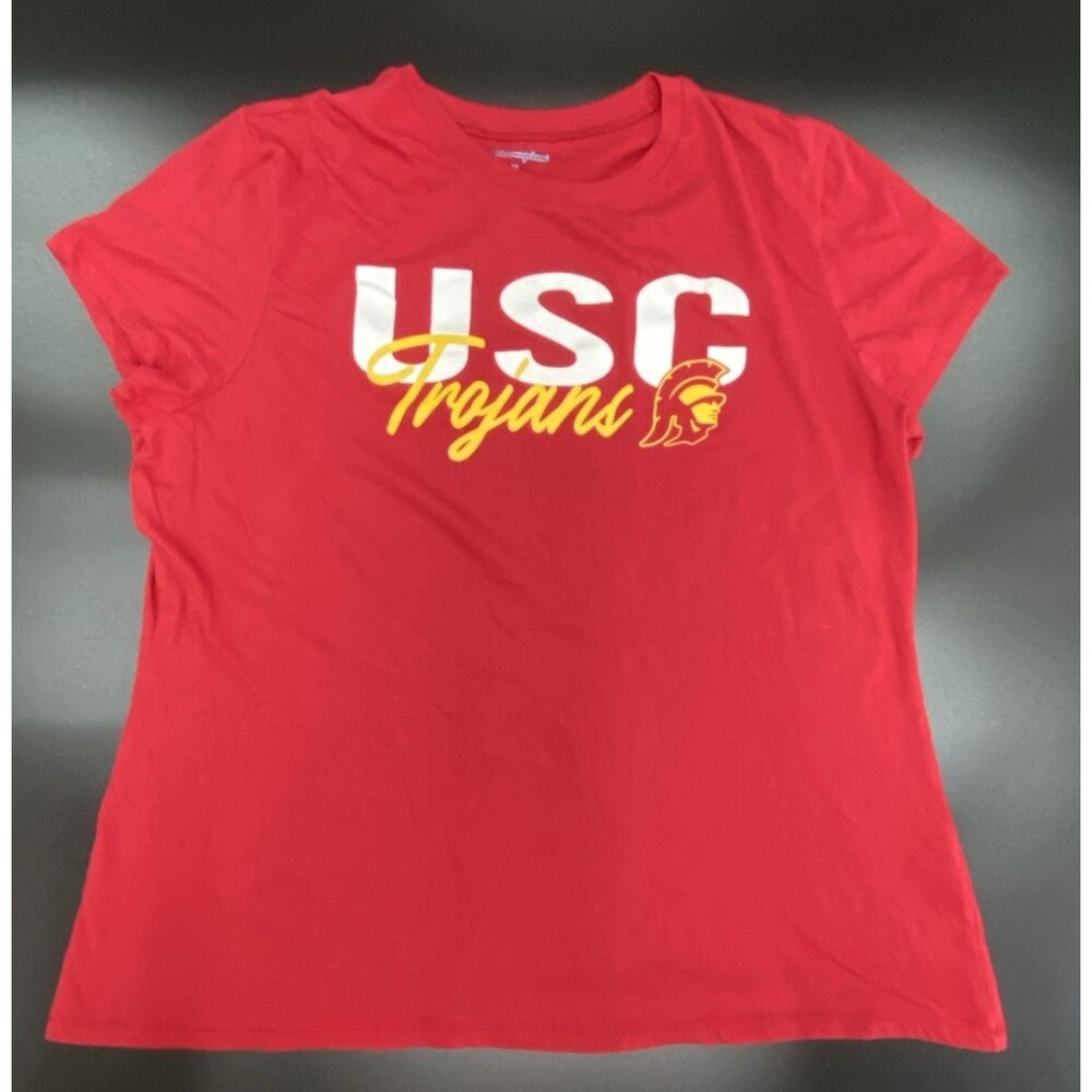 Champion USC Trojans Women's XL Red Fitted T Shirt NCAA College Graphic Tee